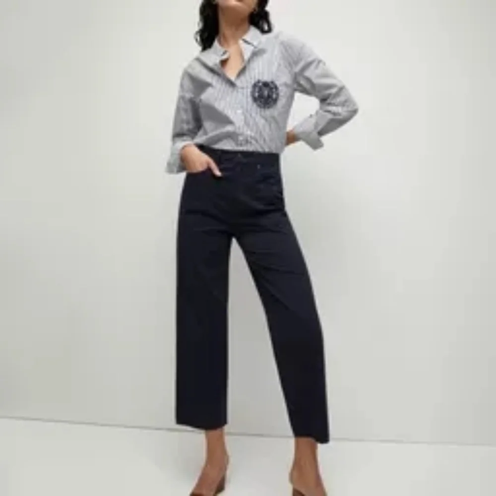 Veronica Beard Blue Striped Lloys Button Down With Cresr - Picture 7 of 7